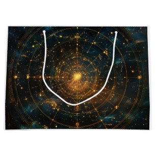 Golden Celestial Star Map (3) Große Geschenktüte