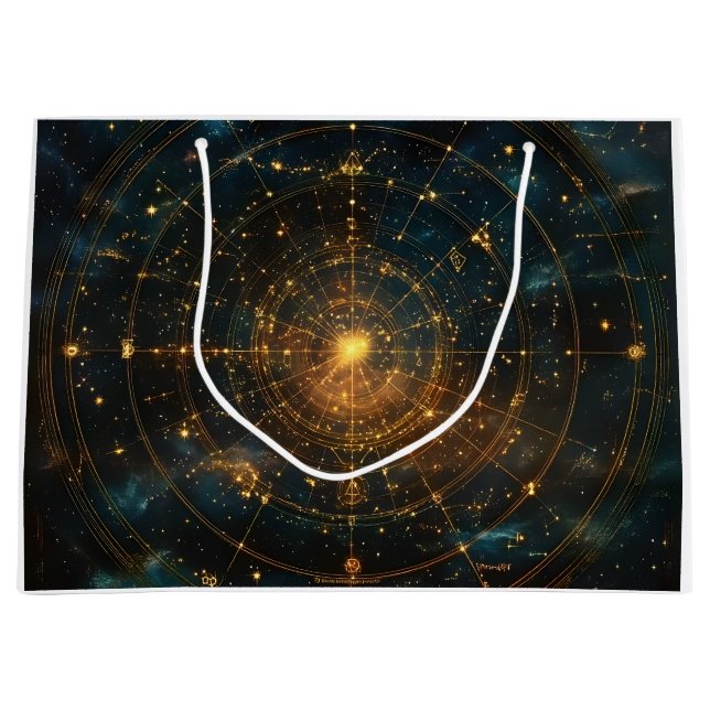 Golden Celestial Star Map (3) Große Geschenktüte (Vorderseite)