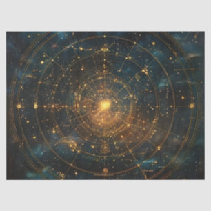Golden Celestial Star Map (3) Seidenpapier