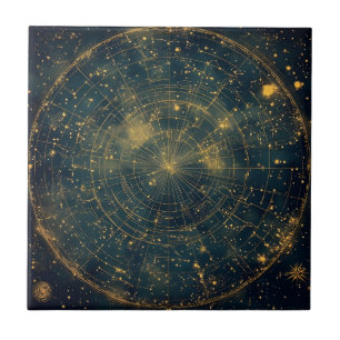 Golden Celestial Star Map (4) Fliese