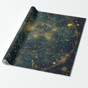 Golden Celestial Star Map (4) Geschenkpapier