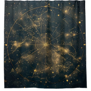 Golden Celestial Star Map (5) Duschvorhang