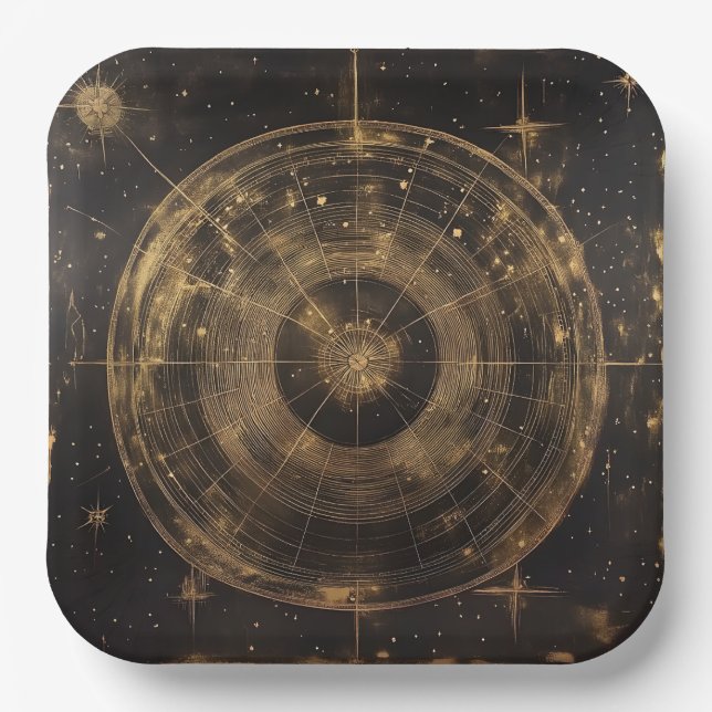 Golden Celestial Star Map (5) Pappteller (Vorderseite)