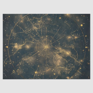 Golden Celestial Star Map (5) Seidenpapier