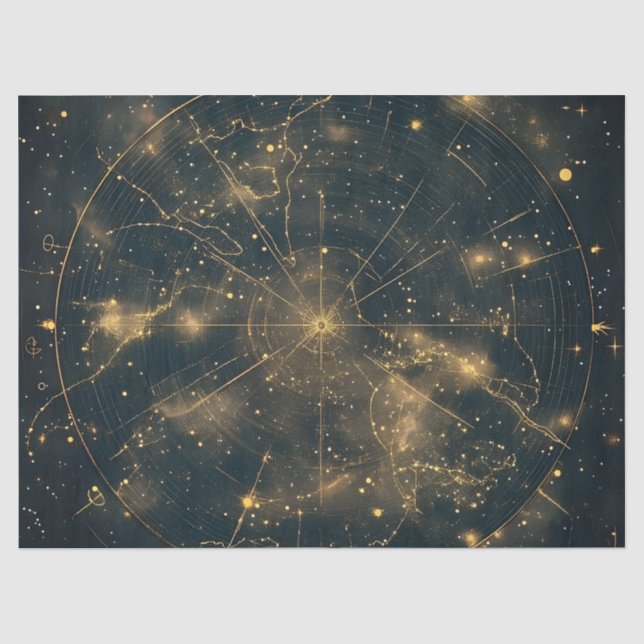 Golden Celestial Star Map (5) Seidenpapier (Vorderseite)
