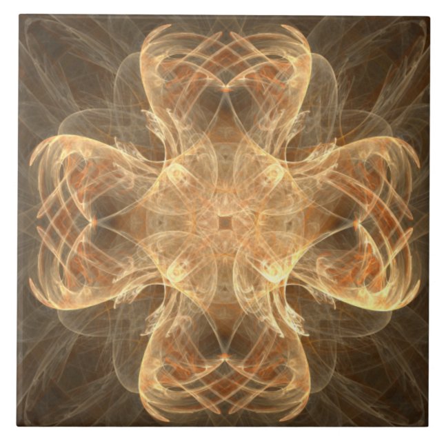 Golden Celtic Cross II Muster Keramik Tile Fliese (Vorderseite)