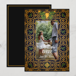 Golden Celtic Knot Save the Date Einladung