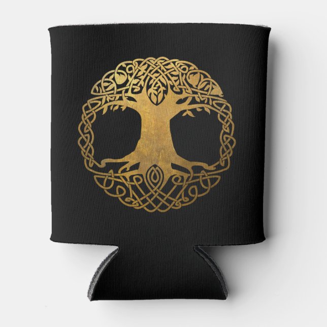 Golden Celtic Tree of Life Dosenkühler (Vorderseite)