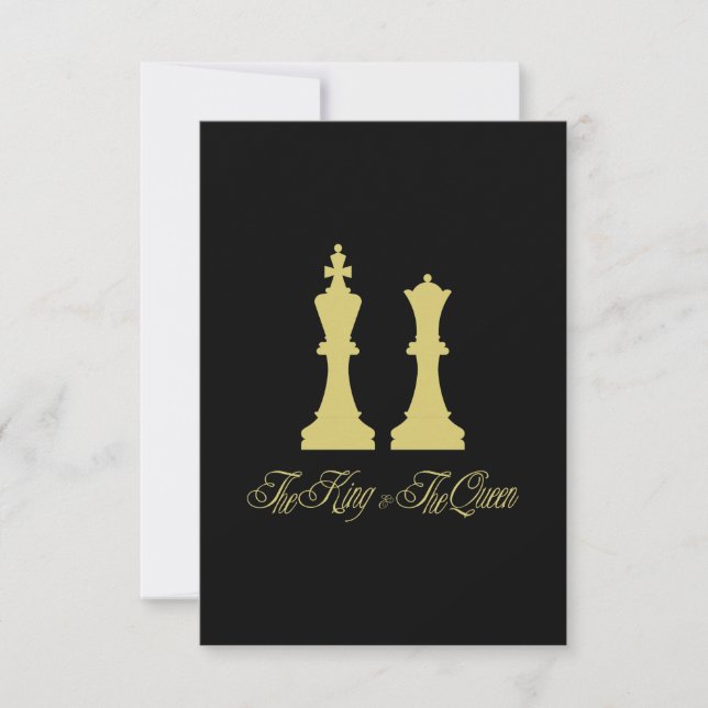 Golden Chess King & Queen Pieces for Wedding (Vorderseite)