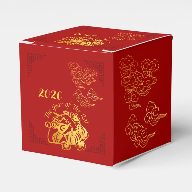 Golden Chinese Paper-cut Rat Year 2020 CFB Geschenkschachtel (Vorderseite)