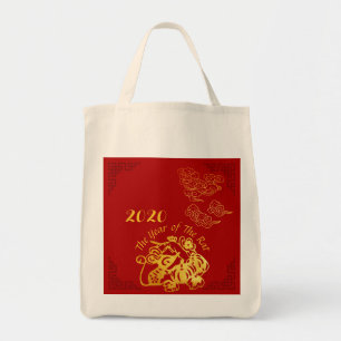 Golden Chinese Paper-cut Rat Year 2020 GNTB Tragetasche