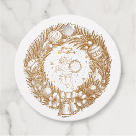 Golden Christmas Angel-Wreath-Merry Weihnachten Geschenkanhänger