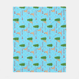 Golden Christmas Beach Day Fleece Blanket