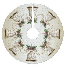 Golden Christmas Bell Shiny Stars Grüne Blätter