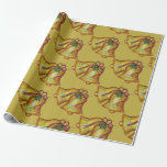 Golden Christmas Bells Geschenkpapier<br><div class="desc">Klassische Weihnachtsglocken schmücken dieses festliche Urlaubspapier. Das Design stammt aus der Originalkunst.</div>