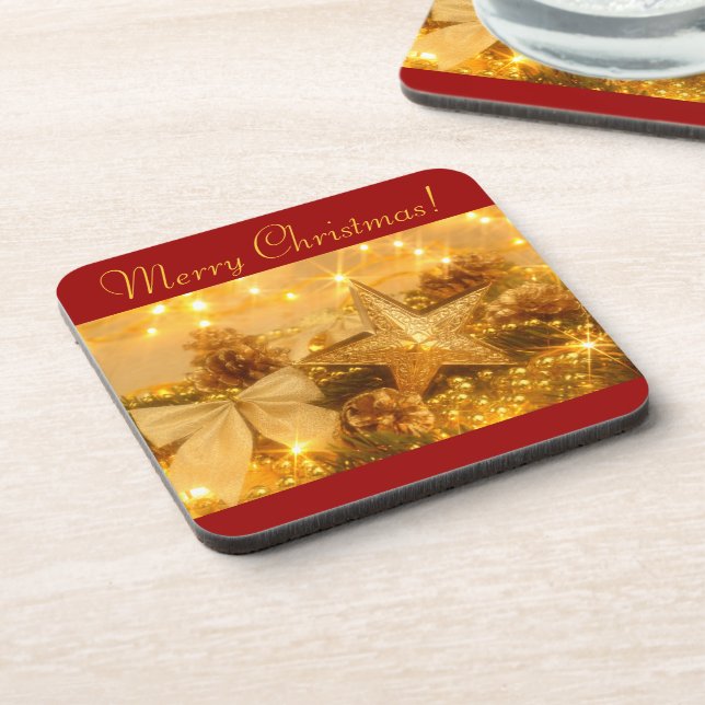 Golden Christmas Cork Untersetzer (Linke Seite)