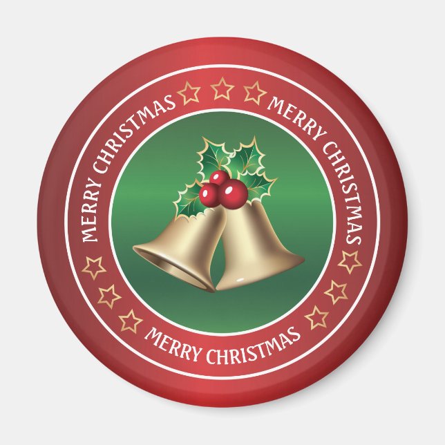 Golden Christmas Glocken und heilig Magnet (Vorne)