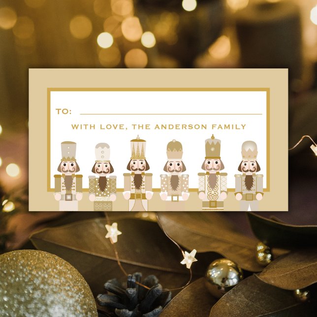 GOLDEN CHRISTMAS NUTCRACKER GIFT STICKER ADRESSAUFKLEBER (Von Creator hochgeladen)