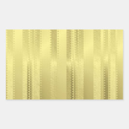 Golden Christmas Ribbon Streifen auf Fohlenpapier Rechteckiger Aufkleber