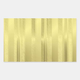 Golden Christmas Ribbon Streifen auf Fohlenpapier Rechteckiger Aufkleber
