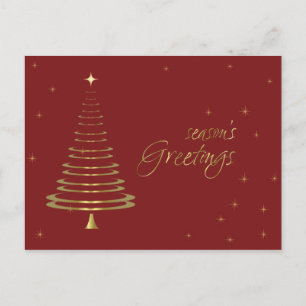 Golden Christmas Tree Holiday/Christmas Gruß Feiertagspostkarte