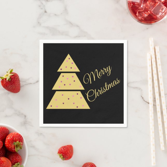 Golden Christmas Tree Paper Napkins Serviette (Beispiel)