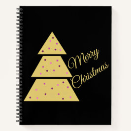 Golden Christmas Tree Spiral Notebook Notizbuch