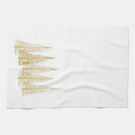 Golden Christmas Trees Tee Küchentuch