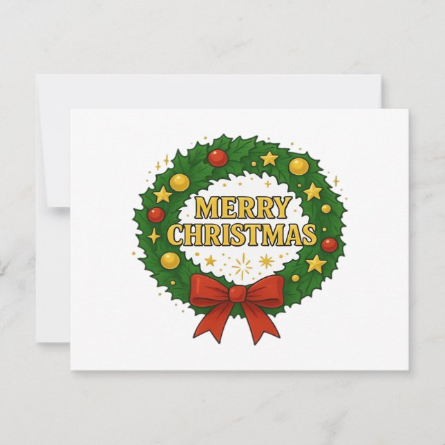 Golden Christmas Wreath – Festive Red Green Gold H (Vorderseite)