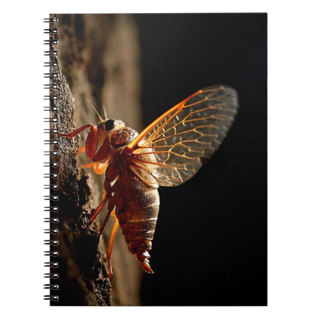 Golden Cicada Wings Notebook Notizblock (Vorderseite)