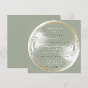 Golden Circle Bubble Birthday Bachelorette Einladung