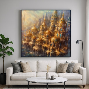 Golden City Palace - Mystischer Fantasie-Stil Poster