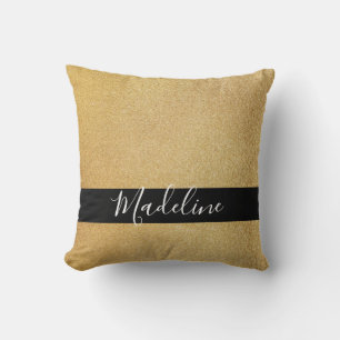 Golden Classic Black Sash Individuelle Name Kissen