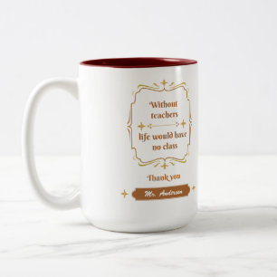 Golden Classic Teacher Wertschätzung mit zwei Ton Zweifarbige Tasse
