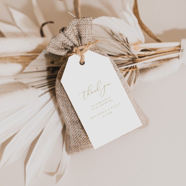 Golden Classy Chic Minimalistisch Wedding Vielen D Geschenkanhänger (Von Creator hochgeladen)