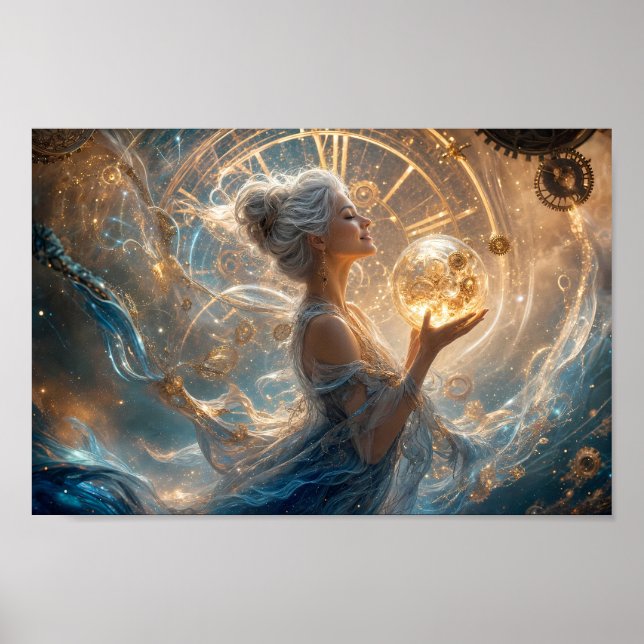 Golden Clockwork Reverie Fantasy Poster (Vorne)