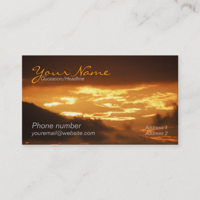 Golden Clouds Business Card Visitenkarte (Vorderseite)