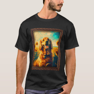 Golden Cocker Retriever malt Sunflower-Blume T-Shirt