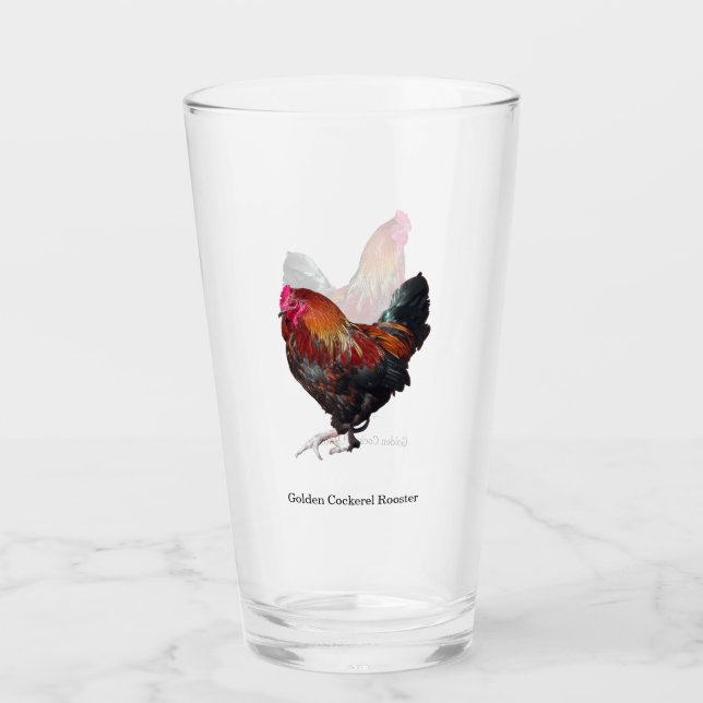 Golden Cockerel Rooster glass Glas (Vorderseite)