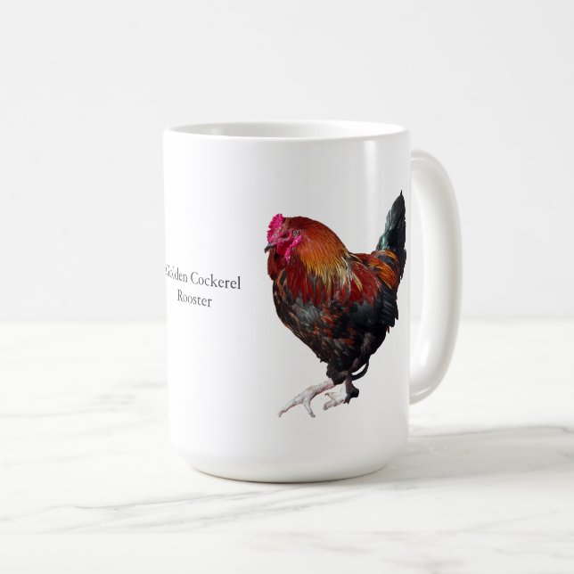Golden Cockerel Rooster mug Kaffeetasse (VorderseiteRechts)