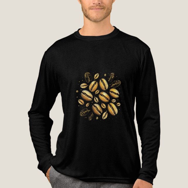 Golden Coffee Beans T - Shirt - Luxuriöse Black &  (Vorderseite)