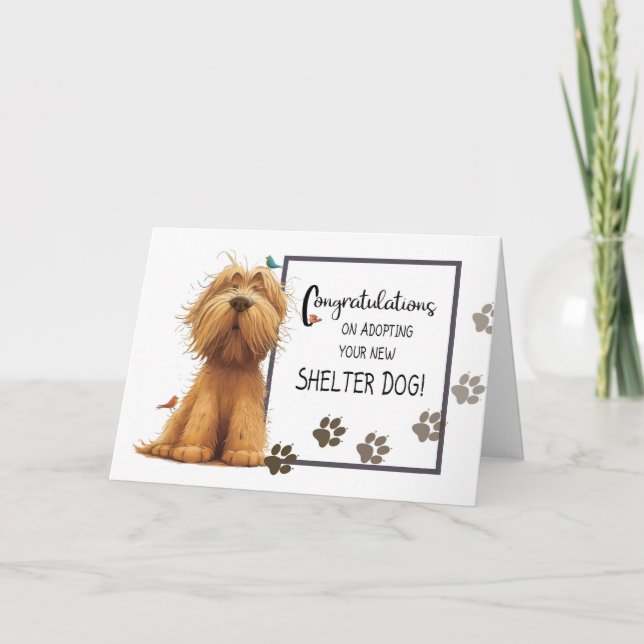 Golden Color Hund Herzlichen Glückwunsch Adoptiere Karte (Vorderseite)
