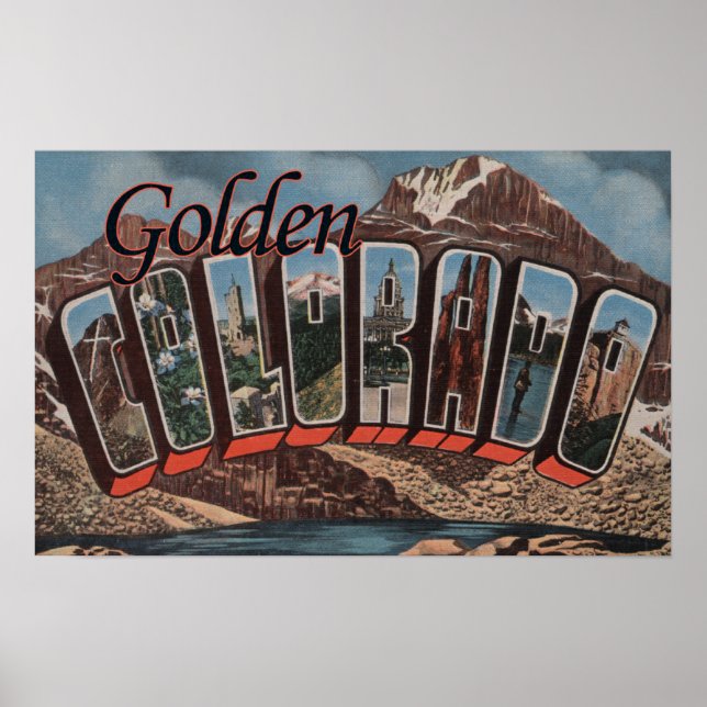 Golden, Colorado - Große Buchstabenszenen Poster (Vorne)