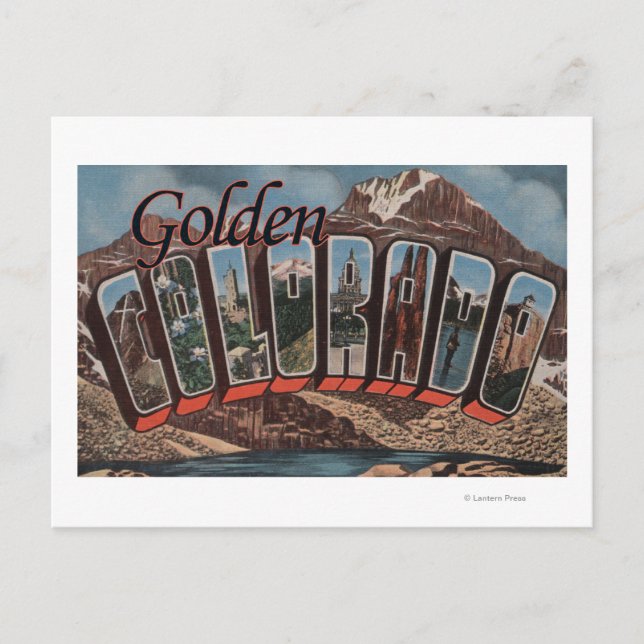 Golden, Colorado - Große Buchstabenszenen Postkarte (Vorderseite)