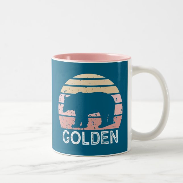 Golden Colorado Retro Bear Zweifarbige Tasse (Rechts)
