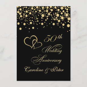 Golden confetti 50e Mariage Invitation de l'annive