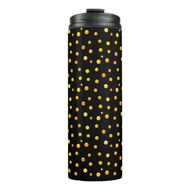Golden Confetti auf dem Schwarzen Meer Thermosbecher (Vorderseite)