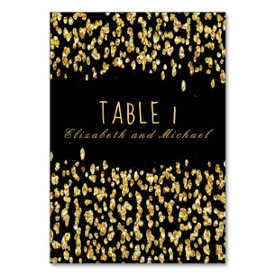Golden Confetti Glitzer Tischnummer