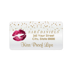 Golden Confetti & Hot Pink Liften Adressaufkleber