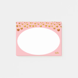Golden Confetti in Rosa Post-it Klebezettel